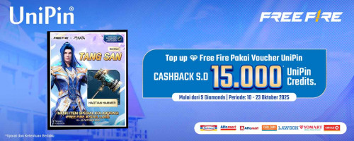 Miliki Item Kolaborasi Free Fire x Soul Land pakai Voucher UniPin, Dapatkan Cashback 15.000 UniPin Credits!